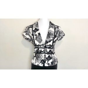 White House Black Market WHBM Blazer Floral Sz 2